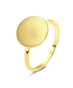 Gold Plated Silver Rings Bend Matt Designed NSR-2786-C-GP